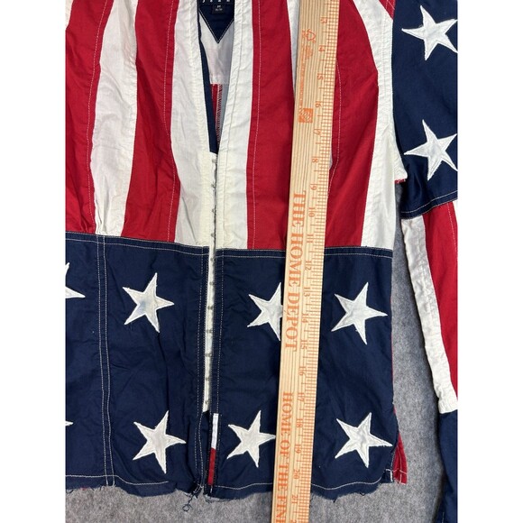 VTG Tommy Hilfiger Jeans Women's American US Flag Stars & Stripes Shirt Sz M - Picture 6 of 9